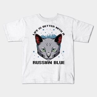 Russian Blue Cat Kids T-Shirt